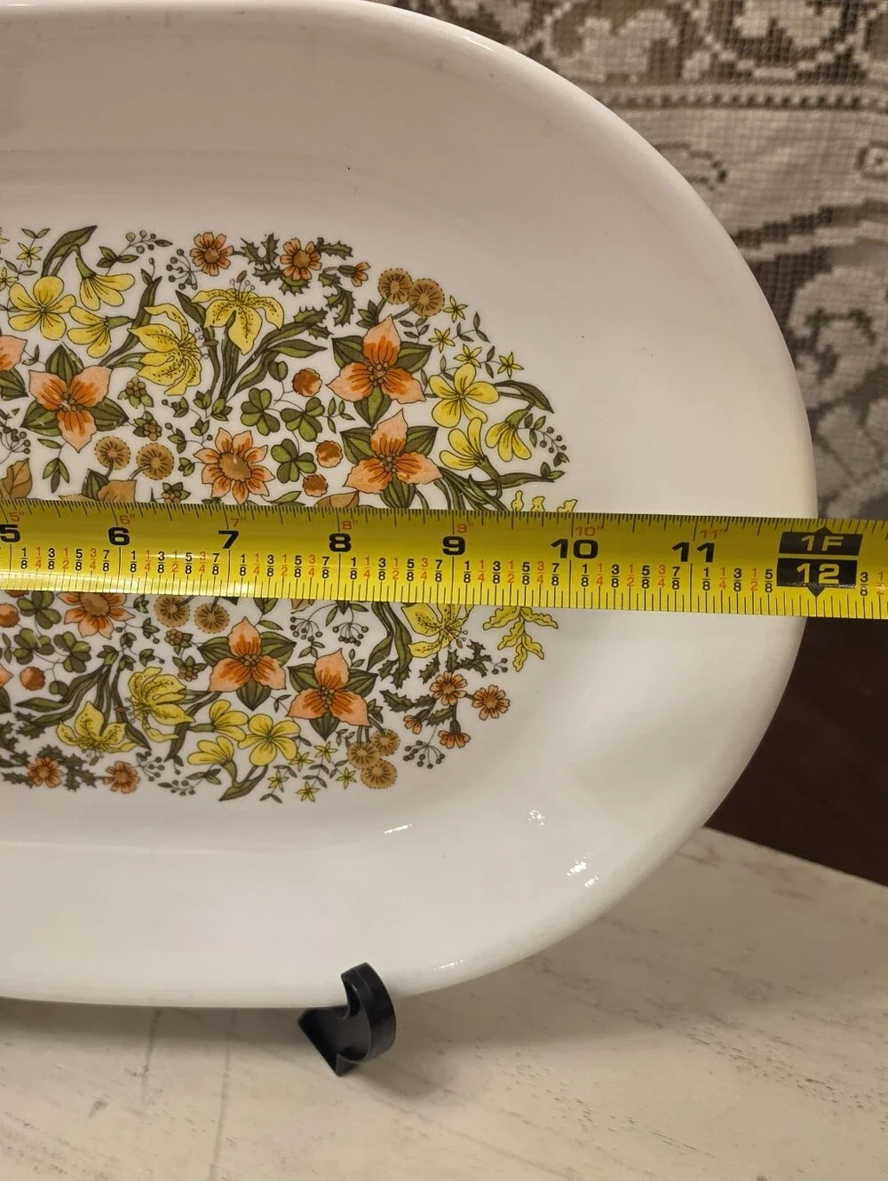 Corelle Vintage Indian Summer Oval Serving Platter Floral Corning 12” x 10”